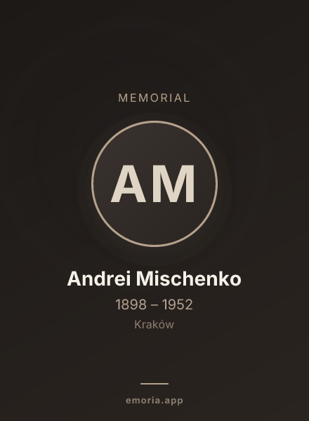 Memorial portrait of Andrei Mischenko
