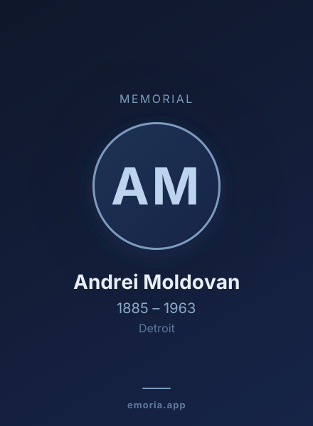 Memorial portrait of Andrei Moldovan