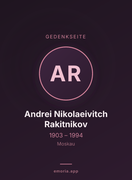 Gedenkportrait von Andrei Nikolaeivitch Rakitnikov