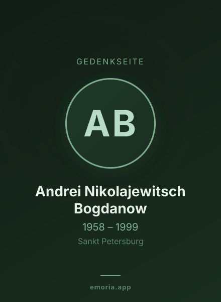 Gedenkportrait von Andrei Nikolajewitsch Bogdanow