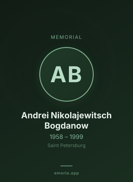 Memorial portrait of Andrei Nikolajewitsch Bogdanow