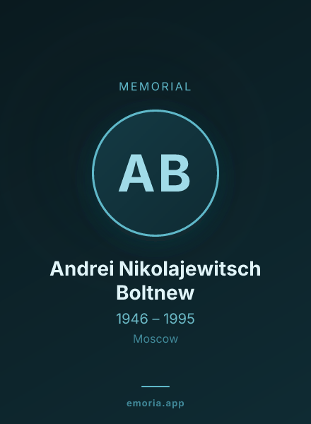 Memorial portrait of Andrei Nikolajewitsch Boltnew
