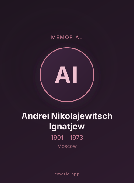 Memorial portrait of Andrei Nikolajewitsch Ignatjew
