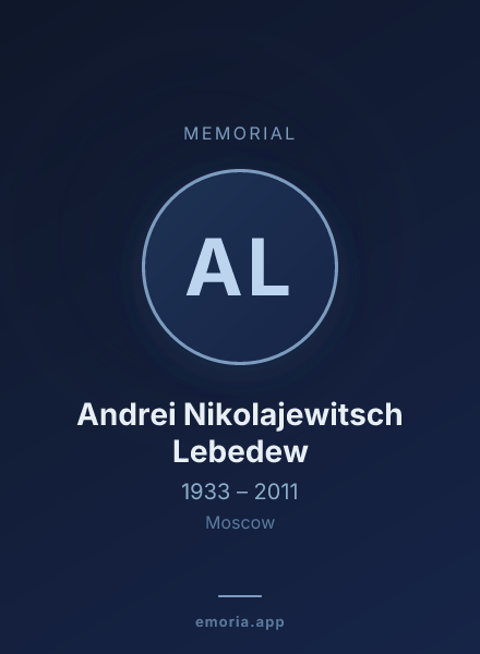 Memorial portrait of Andrei Nikolajewitsch Lebedew