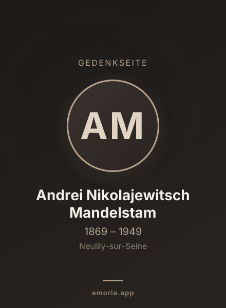 Gedenkportrait von Andrei Nikolajewitsch Mandelstam