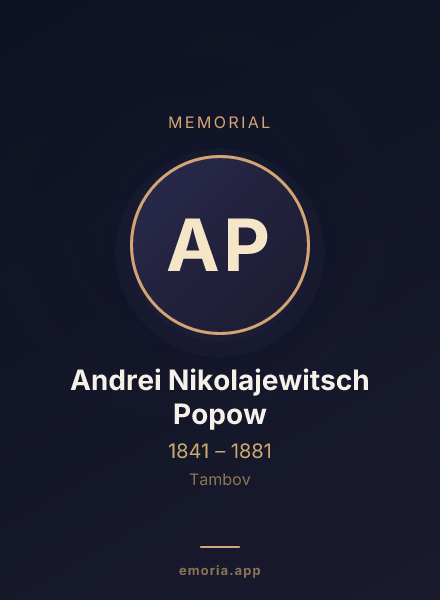 Memorial portrait of Andrei Nikolajewitsch Popow