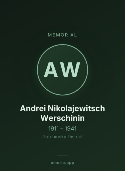 Memorial portrait of Andrei Nikolajewitsch Werschinin