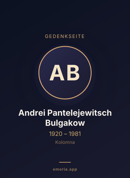 Gedenkportrait von Andrei Pantelejewitsch Bulgakow