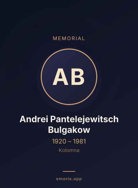 Memorial portrait of Andrei Pantelejewitsch Bulgakow