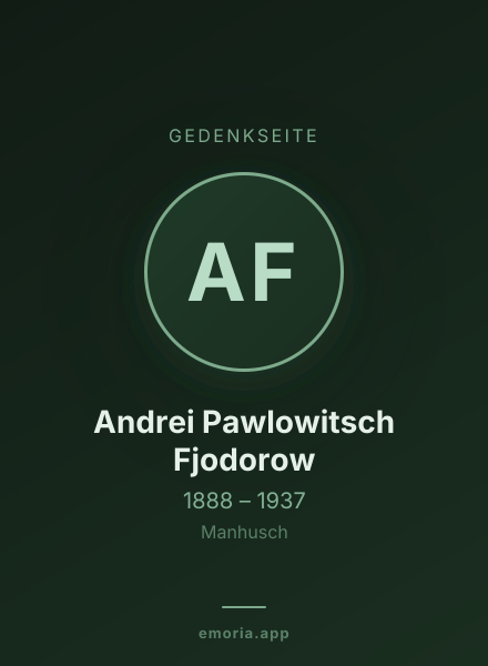 Gedenkportrait von Andrei Pawlowitsch Fjodorow