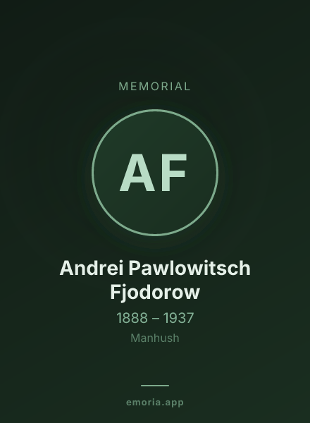 Memorial portrait of Andrei Pawlowitsch Fjodorow
