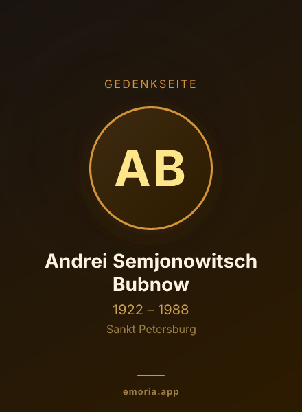 Gedenkportrait von Andrei Semjonowitsch Bubnow