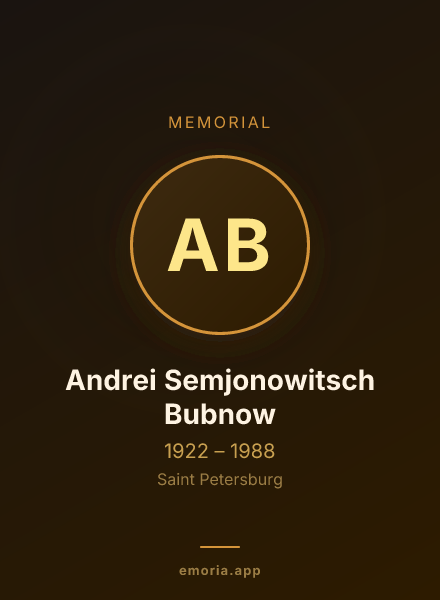 Memorial portrait of Andrei Semjonowitsch Bubnow