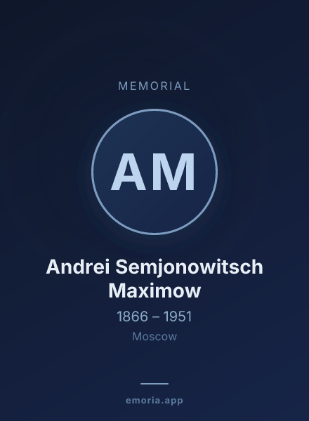 Memorial portrait of Andrei Semjonowitsch Maximow