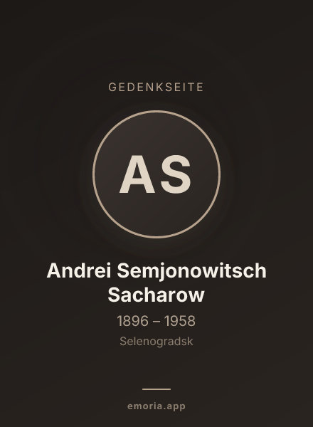 Gedenkportrait von Andrei Semjonowitsch Sacharow