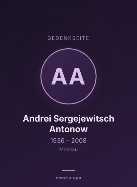 Gedenkportrait von Andrei Sergejewitsch Antonow