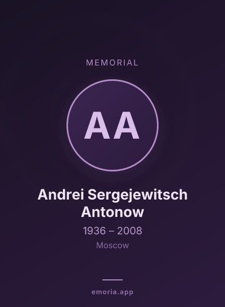 Memorial portrait of Andrei Sergejewitsch Antonow