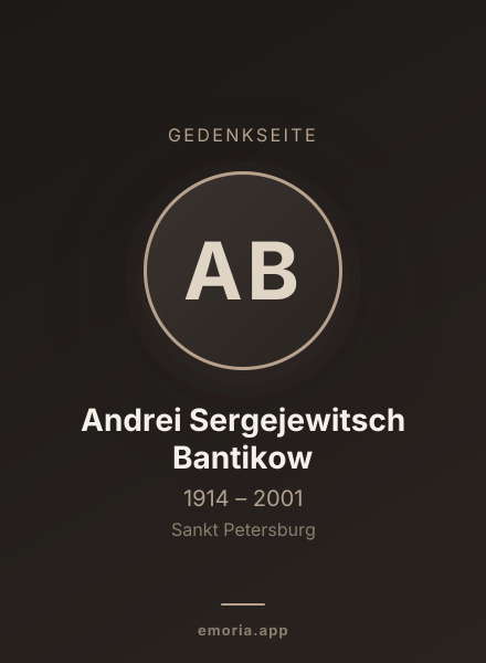 Gedenkportrait von Andrei Sergejewitsch Bantikow