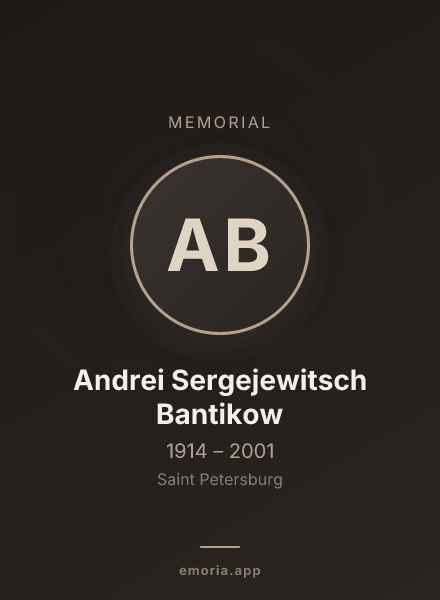 Memorial portrait of Andrei Sergejewitsch Bantikow