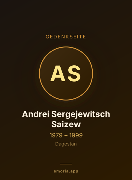 Gedenkportrait von Andrei Sergejewitsch Saizew