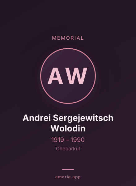 Memorial portrait of Andrei Sergejewitsch Wolodin
