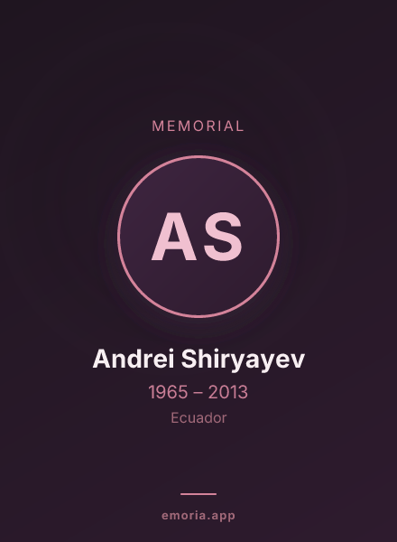 Memorial portrait of Andrei Shiryayev