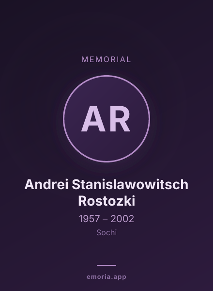 Memorial portrait of Andrei Stanislawowitsch Rostozki