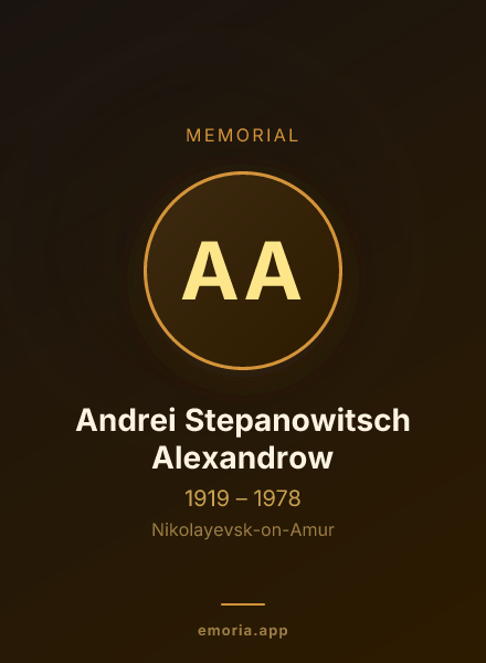 Memorial portrait of Andrei Stepanowitsch Alexandrow