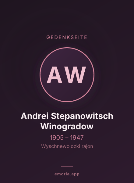 Gedenkportrait von Andrei Stepanowitsch Winogradow