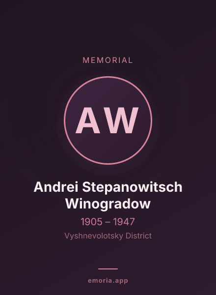 Memorial portrait of Andrei Stepanowitsch Winogradow