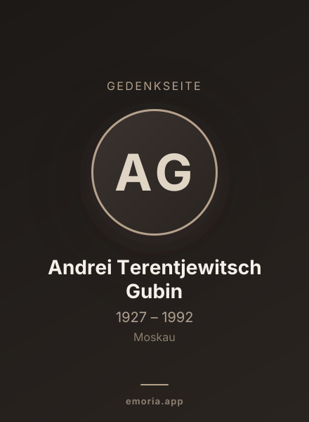 Gedenkportrait von Andrei Terentjewitsch Gubin