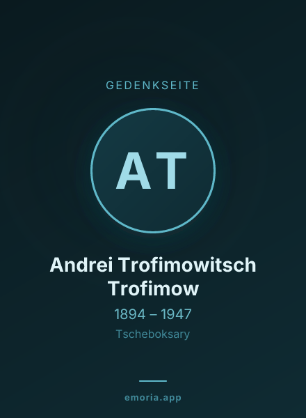 Gedenkportrait von Andrei Trofimowitsch Trofimow