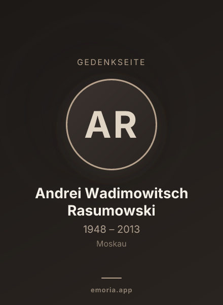 Gedenkportrait von Andrei Wadimowitsch Rasumowski