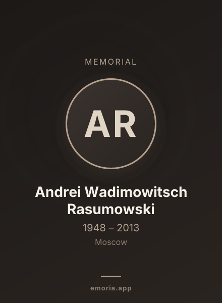Memorial portrait of Andrei Wadimowitsch Rasumowski
