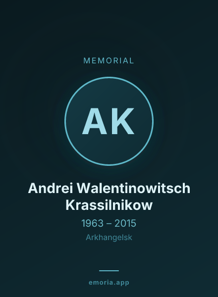 Memorial portrait of Andrei Walentinowitsch Krassilnikow