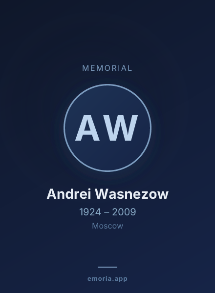Memorial portrait of Andrei Wasnezow