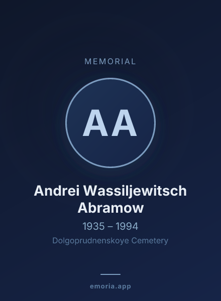 Memorial portrait of Andrei Wassiljewitsch Abramow