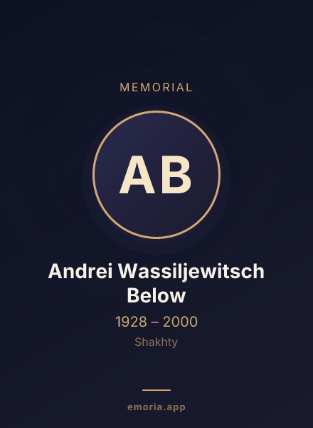 Memorial portrait of Andrei Wassiljewitsch Below