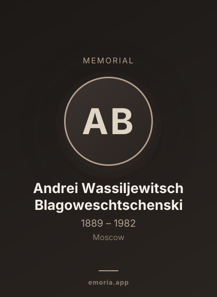 Memorial portrait of Andrei Wassiljewitsch Blagoweschtschenski