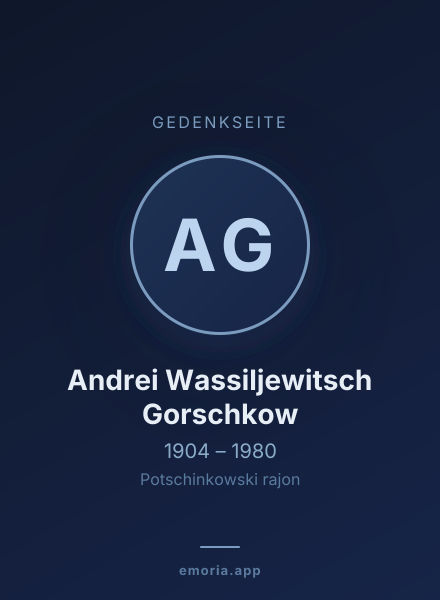 Gedenkportrait von Andrei Wassiljewitsch Gorschkow