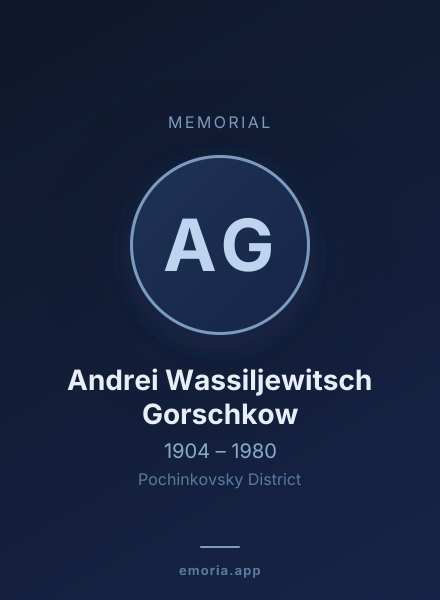 Memorial portrait of Andrei Wassiljewitsch Gorschkow