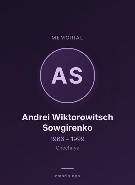 Memorial portrait of Andrei Wiktorowitsch Sowgirenko