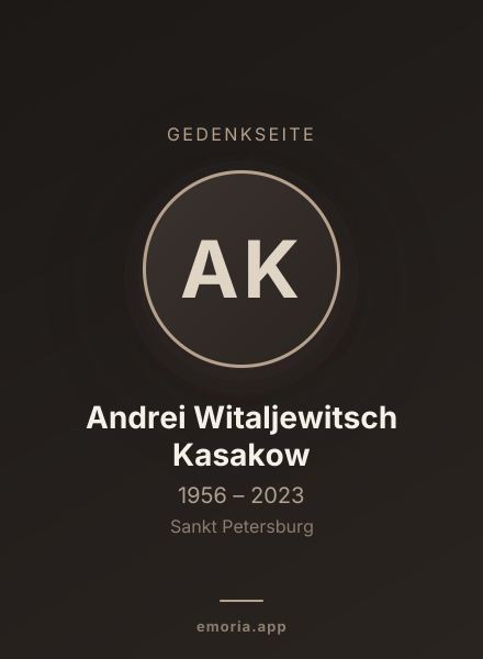 Gedenkportrait von Andrei Witaljewitsch Kasakow