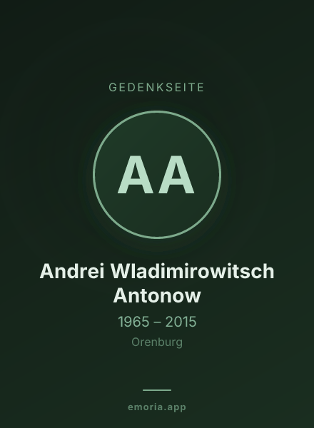 Gedenkportrait von Andrei Wladimirowitsch Antonow