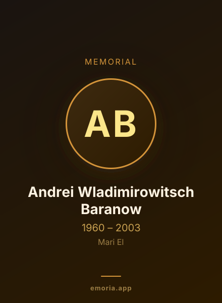 Memorial portrait of Andrei Wladimirowitsch Baranow
