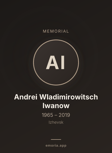 Memorial portrait of Andrei Wladimirowitsch Iwanow