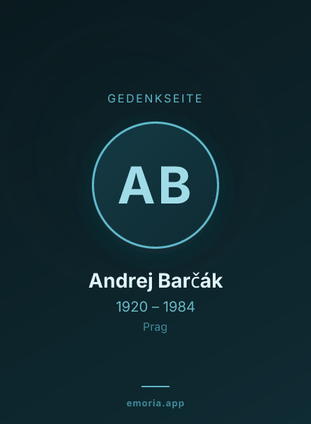 Gedenkportrait von Andrej Barčák