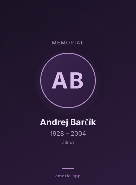 Memorial portrait of Andrej Barčík