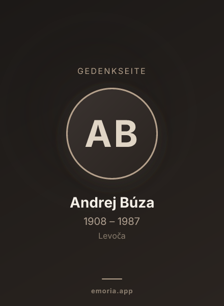 Gedenkportrait von Andrej Búza