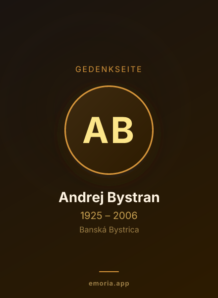Gedenkportrait von Andrej Bystran